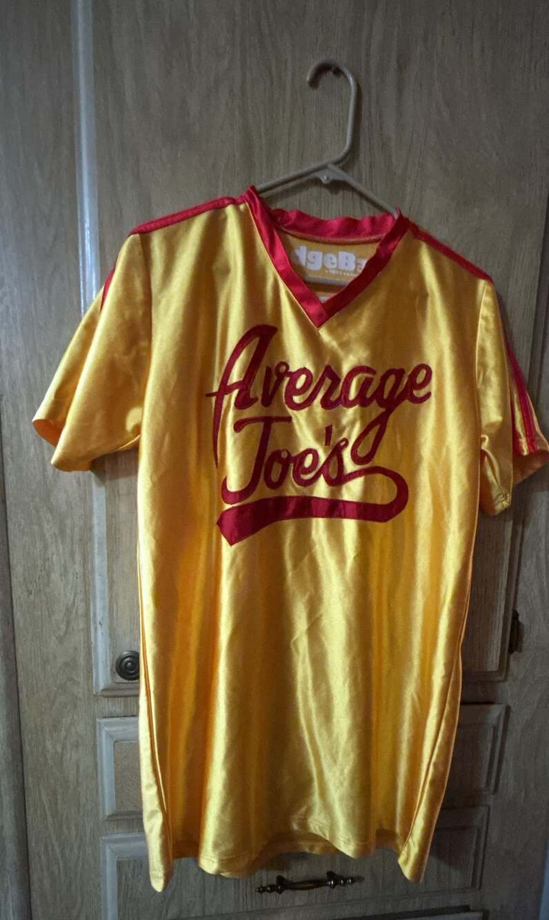 Costume Agent Dodgeball Average Joe's Movie Costume Jersey Yellow Red Size M